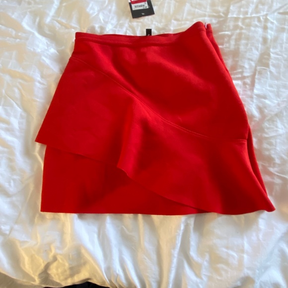 NWT top shop red orange mini skirt 2 - Picture 1 of 4